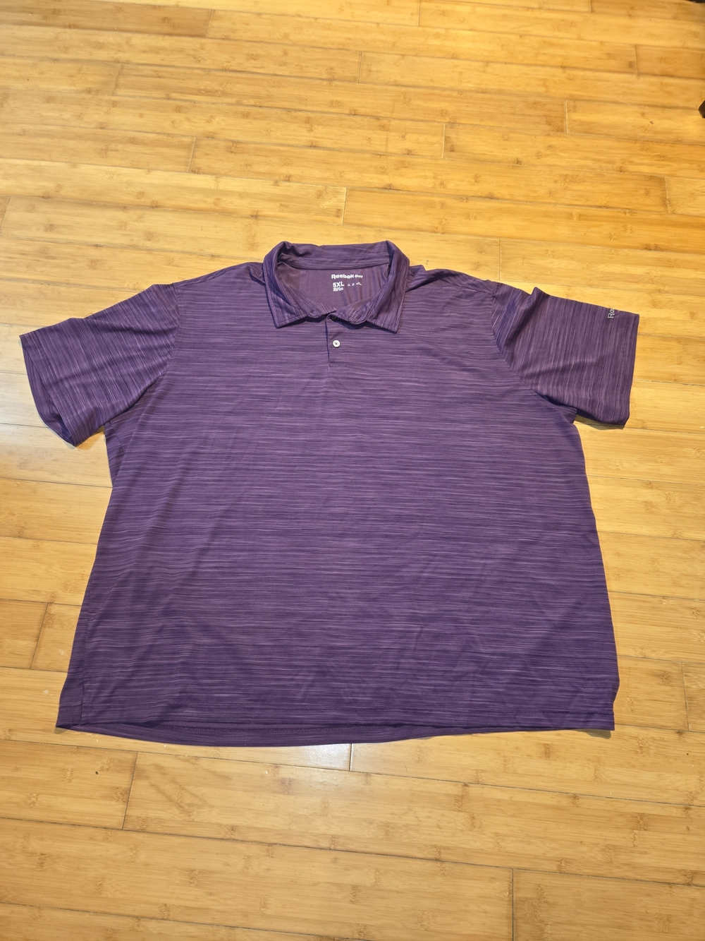 Reebok Golf Polo Shirt Mens 5XL Purple Performance Short Sleeve Big And Tall